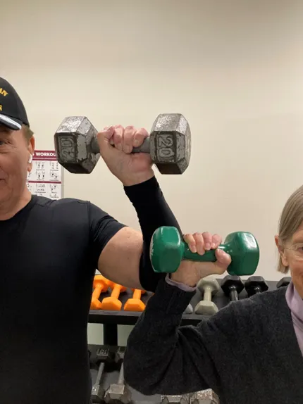 image of seniors lifting weights