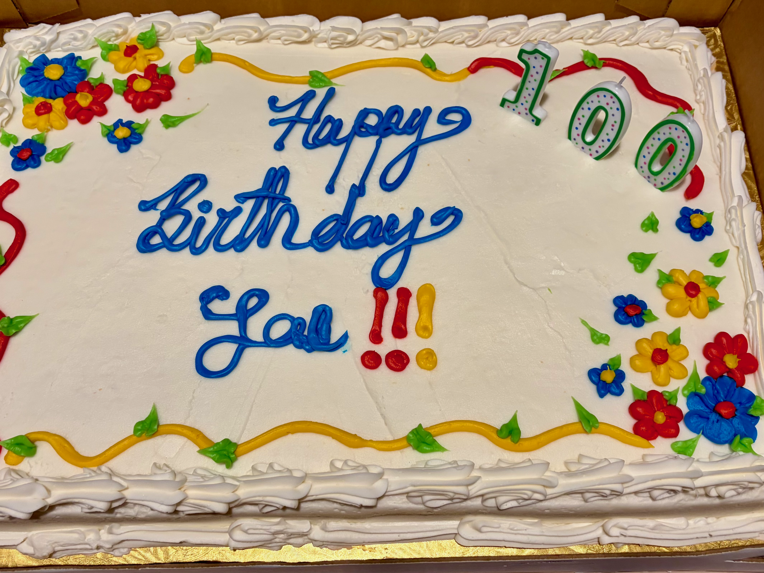 KOC Joe Booker 100 birthday cake