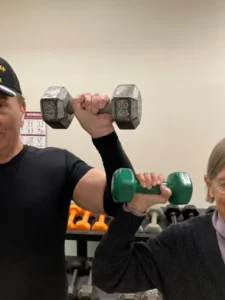 image of seniors lifting weights