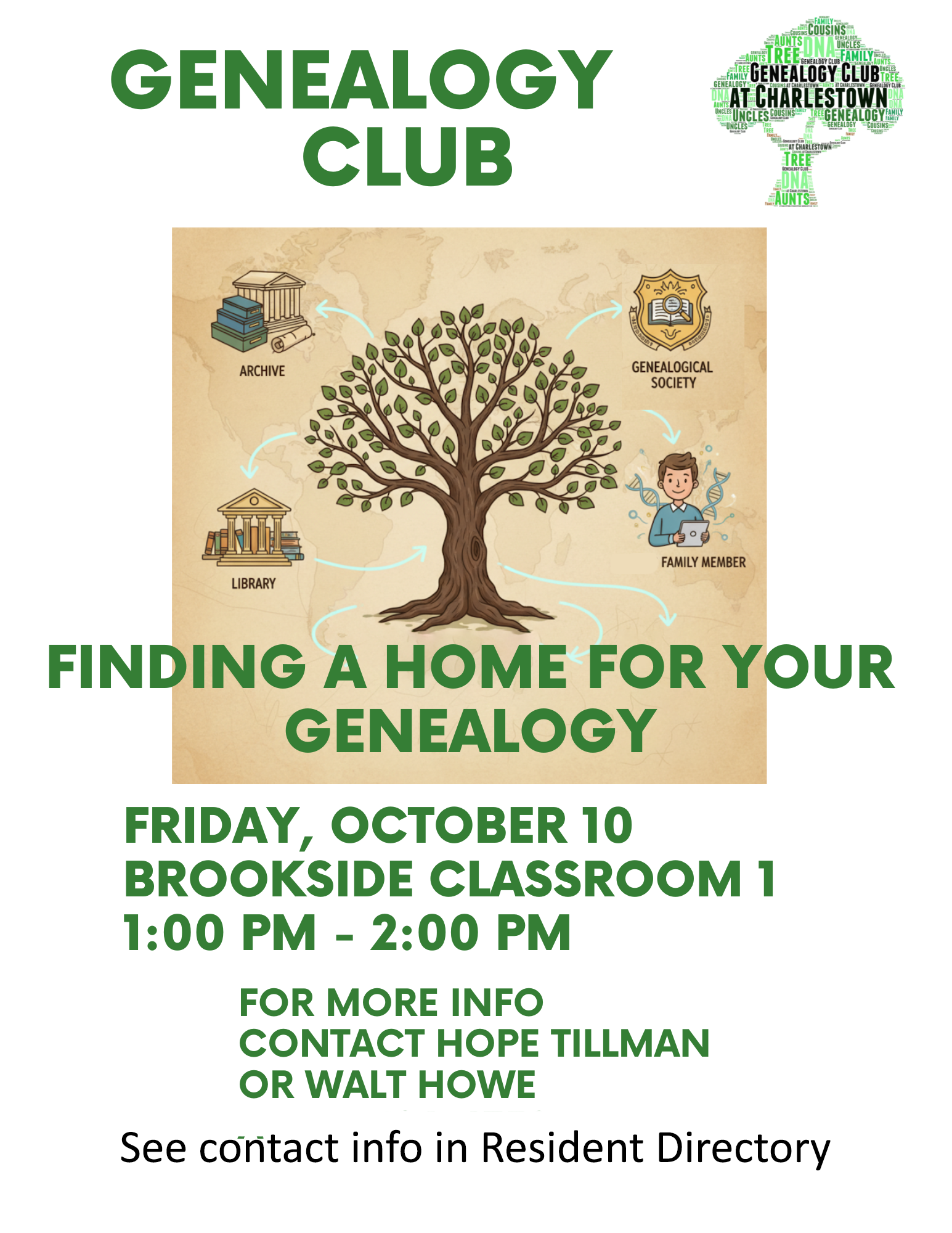 20251010genclub-web Finding a Home for Your Genealogy meeting flyer