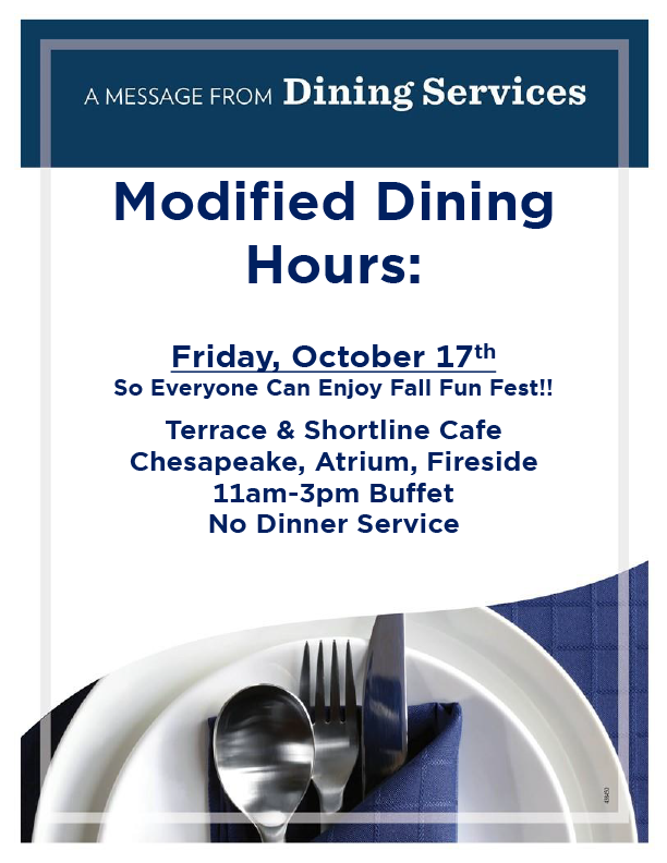 Fall Fun Fest Dining Hours