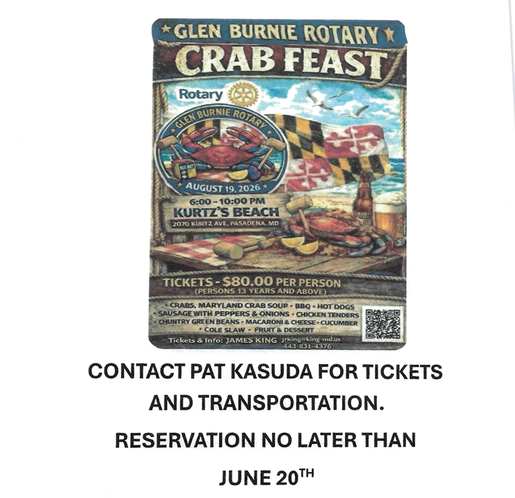 Glen Burnie Rotary Crab Feast August 19