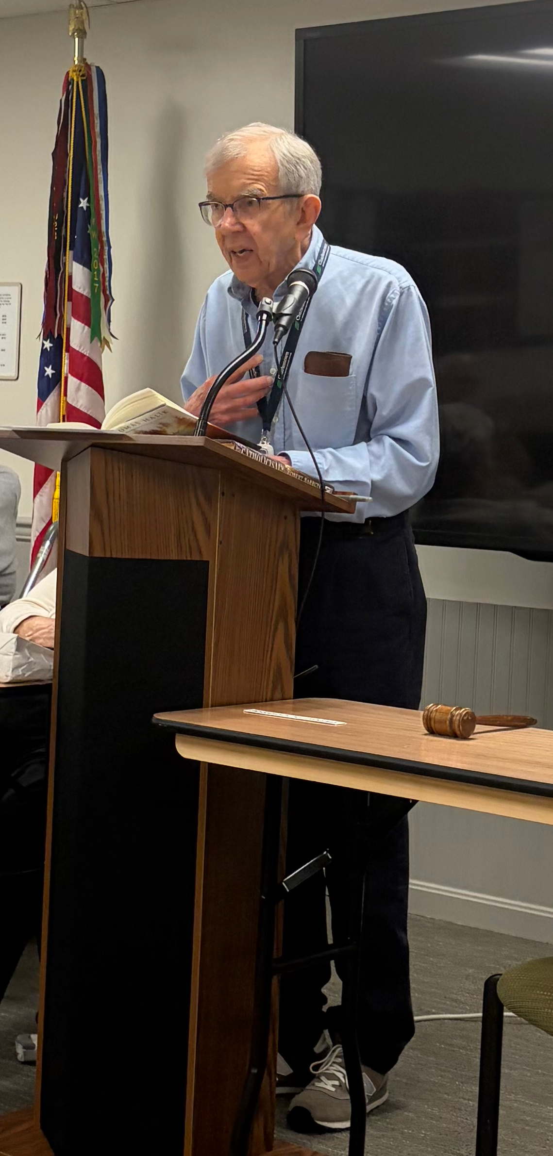 Fr. Fred, Knights of Columbus Chaplain, doing Reflection at October 7, 2026 Monthly Meeting
